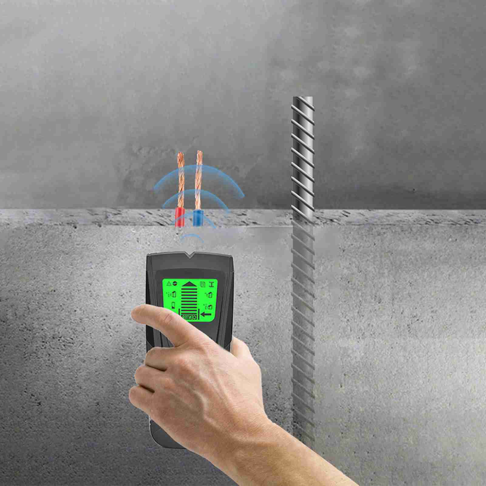 Metalldetektor 3-in-1 Mit Lcd-display, Detektor Für Stromführende Leitungen Und Automatischer Korrekturfunktion