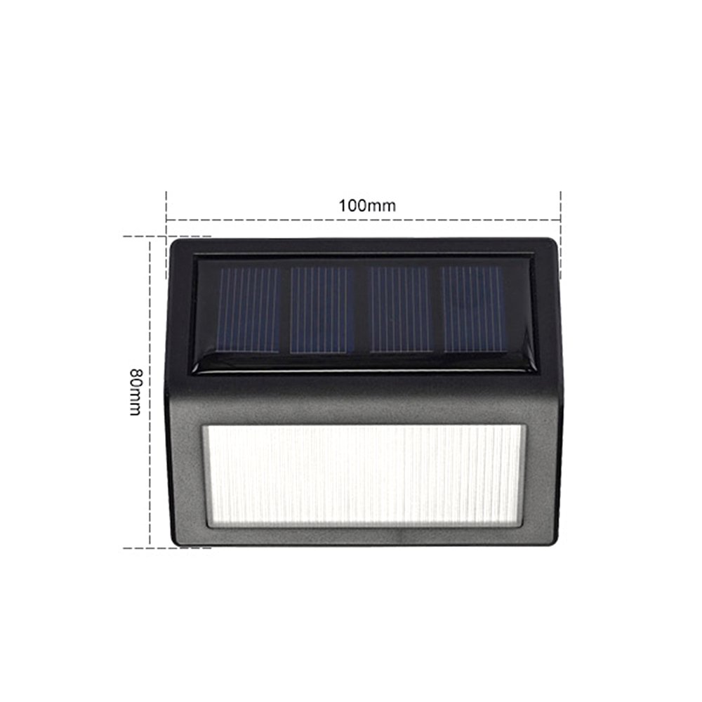 2 Stück 6-led-solar-treppenwandleuchte, Ip65 Wasserfest, Außenbeleuchtung Für Gartenwege Und Innenhöfe