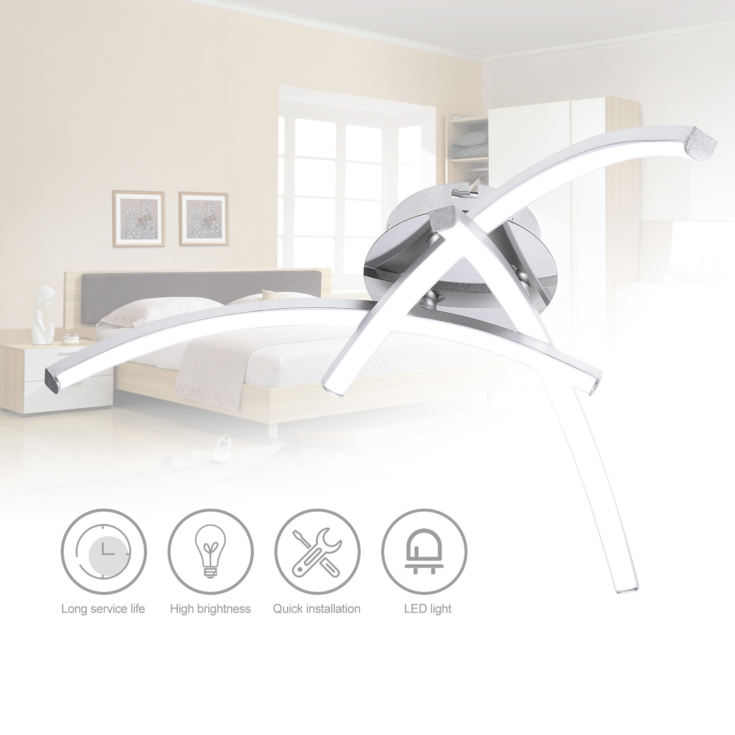 3-flammige Led-deckenleuchte, Weiß, 18 W, Moderne Pendelleuchte Für Küche, Wohnzimmer, Schlafzimmer