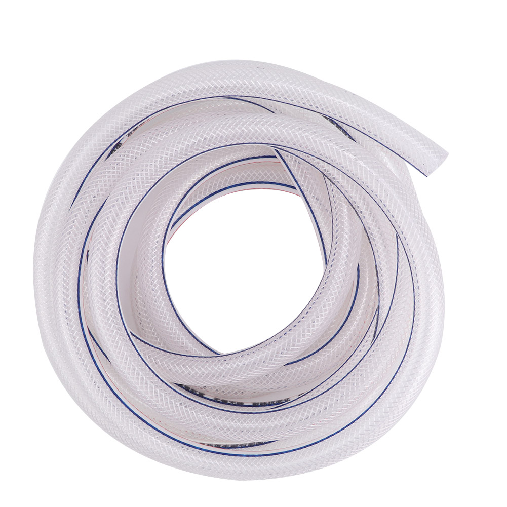 8/12 Mm Pvc-verstärkter, Flexibler, Geflochtener Schlauch, Transparent, Für Die Gartenbewässerung