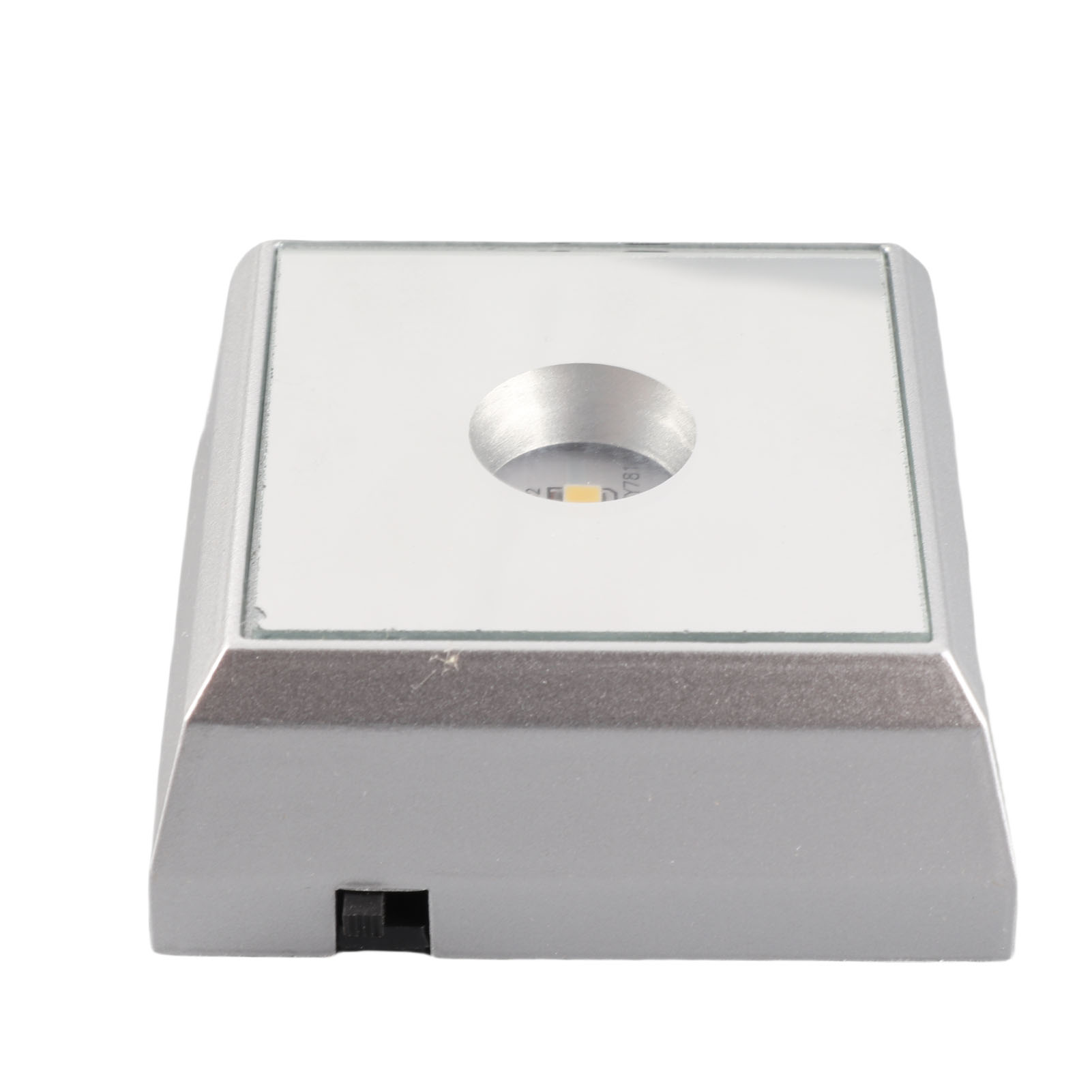 Quadratischer Led-lampenfuß Für Kristall-acryl-statuen, Silberfarben