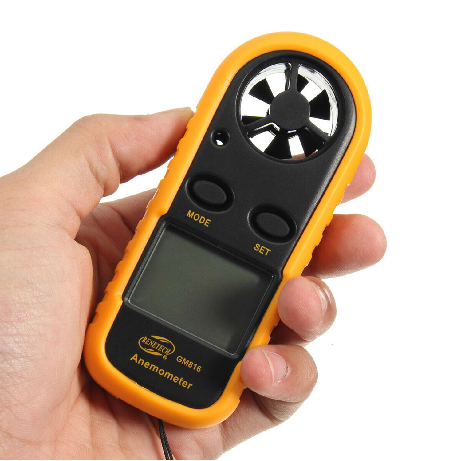 Digitales Handanemometer Mit Windgeschwindigkeitsmesser, Präziser Messung Von Wind, Temperatur Und Geschwindigkeit, Hintergrundbeleuchtetes Lcd-display, Digitales Wettermessgerät