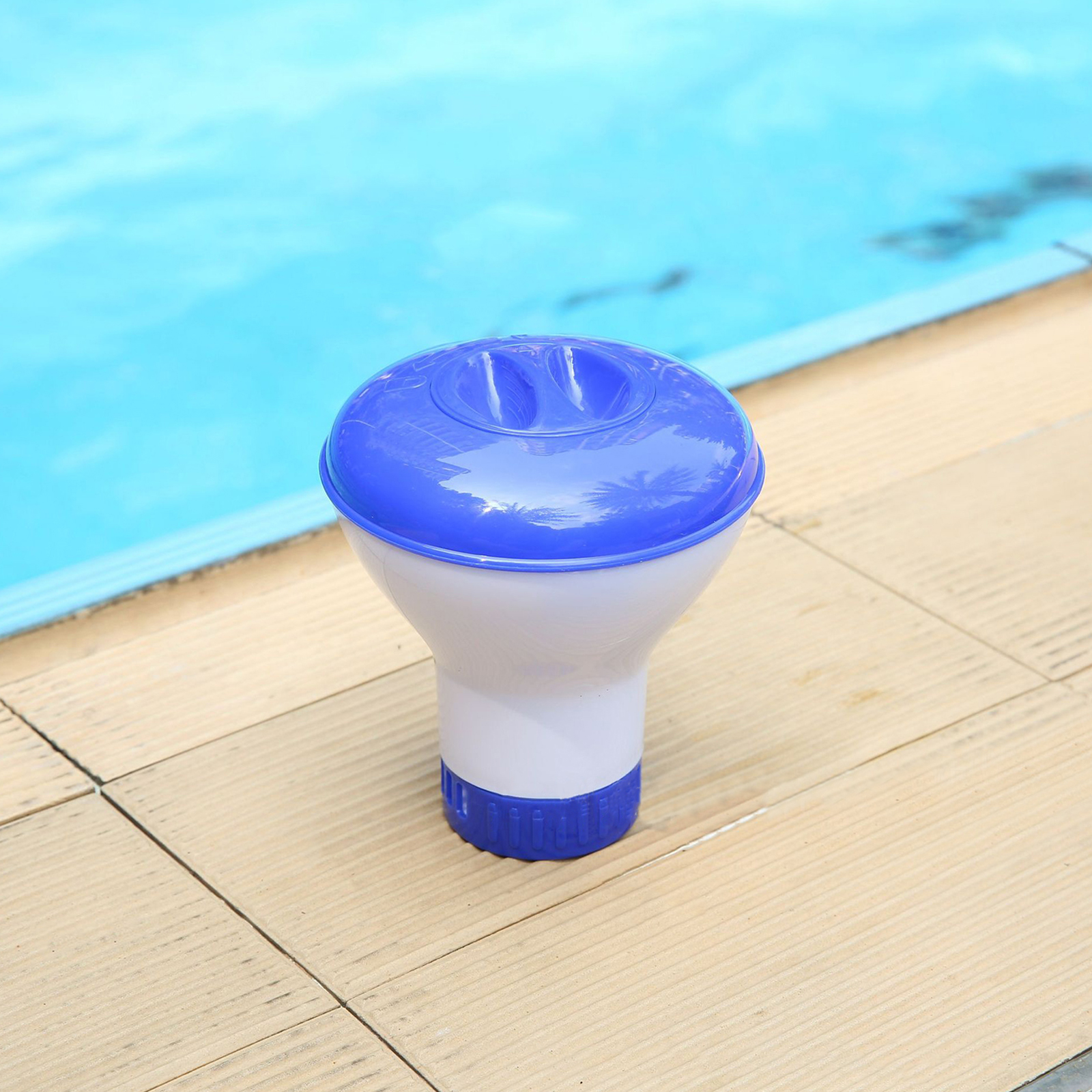 Chemikalienspender Für Pools Mit Thermometer, Schwimmender Chlortablettenspender, Chemikalienspender Für Spas, Schwimmbäder, Whirlpools Und Fischteiche Im Innen- Und Außenbereich