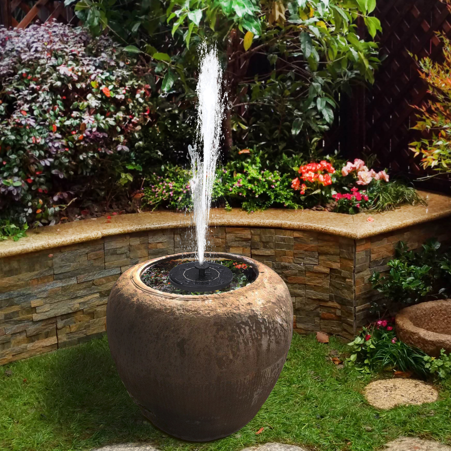 6v 1w Solarbetriebener Springbrunnen, Freistehend, Solar-diy-vogeltränke, Springbrunnenpumpe, Schwimmendes Wasserbrunnen-panel-set Für Den Außenbereich, Geeignet Für Aquarien, Kleine Teiche, Gärten, T