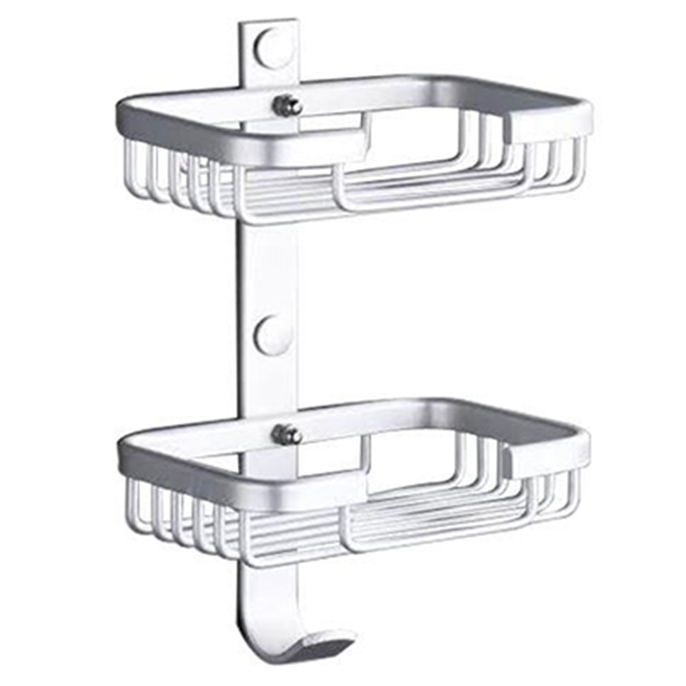 Seifenablage Mit 2 Ebenen, Wandmontage, Duschseifenspender Aus Aluminium, Seifenaufbewahrungsregal, Aufhänger