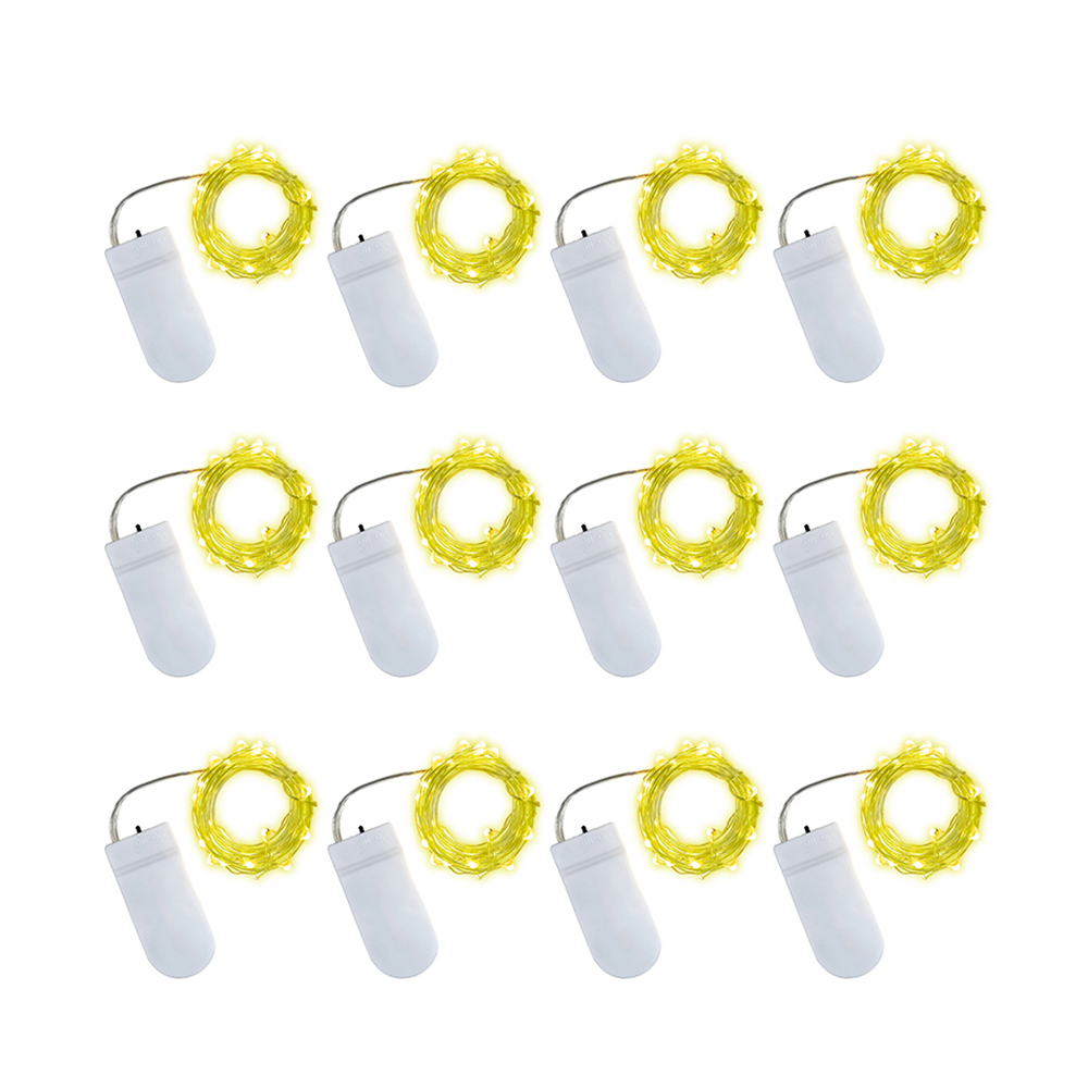 Lichterkette, 2 Meter, 20 Leds, 12er-pack, Ip65 Wasserdicht, Warmweiß, Für Partys, Terrasse, Garten, Heimdekoration, Festivals