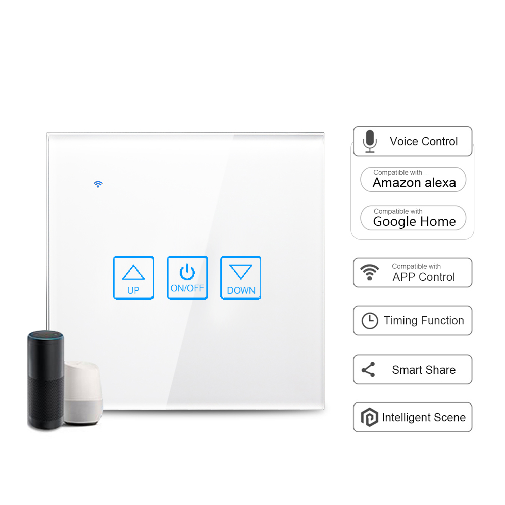 Smart-dimmer-schalter Mit Wlan, Glasfront, Sprachsteuerung, Kompatibel Mit Der Alexa Home App, Timerfunktion, Smart Share, Wandsteckdose, Weiß (1-fach)