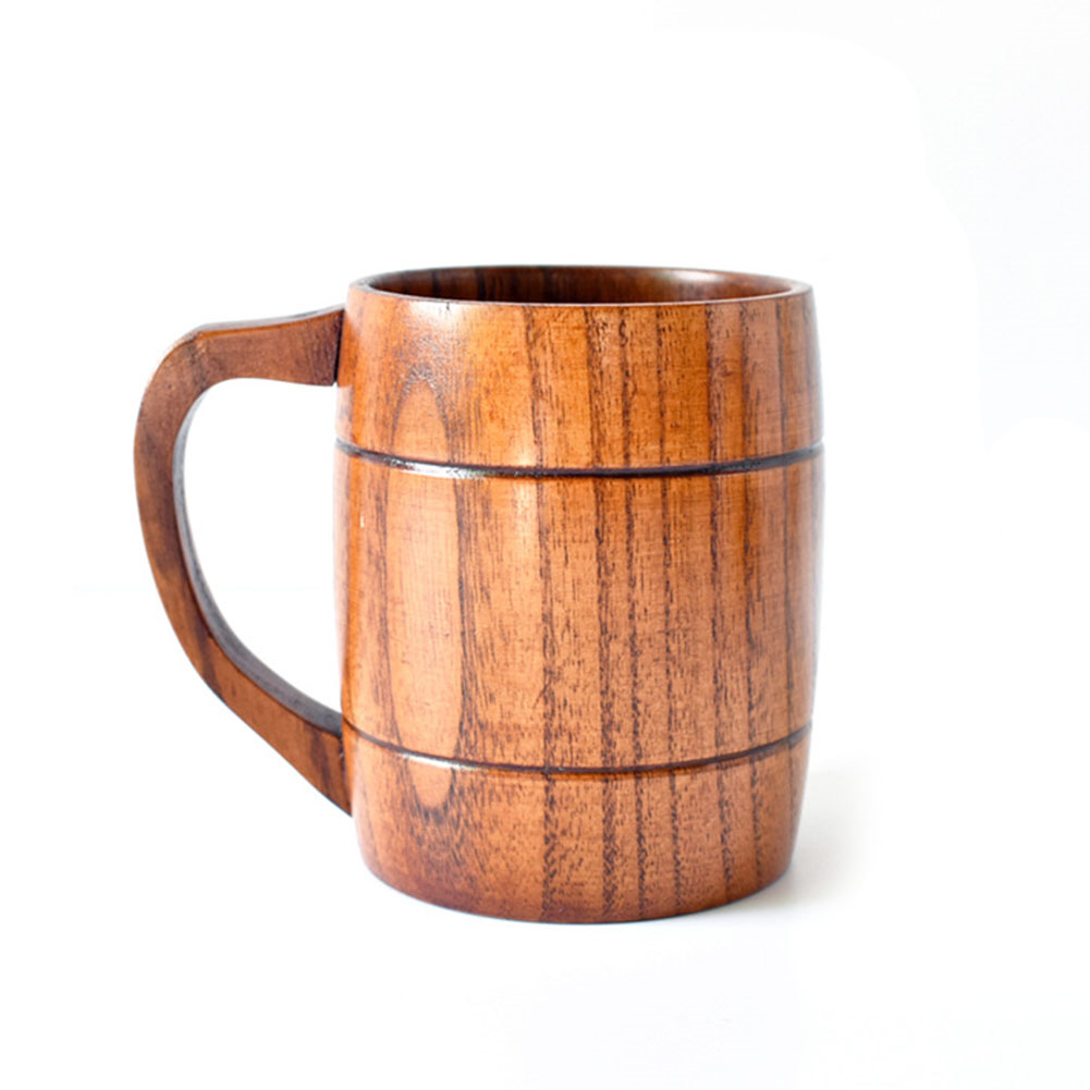 Trinkbecher Mit Ergonomischem Griff, Komfortabler Trinkbecher Aus Holz Für Jeden Bierliebhaber Oder Kaffeesüchtigen