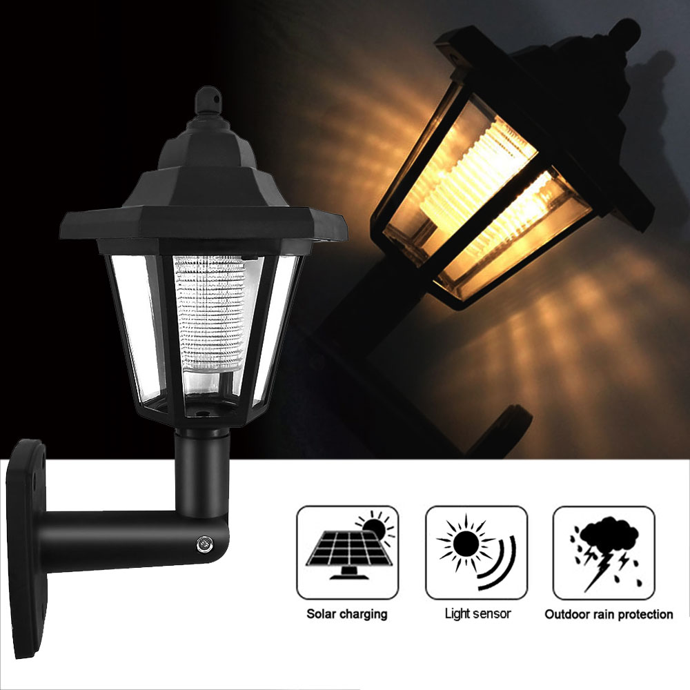 Stück Solarpanel-led-sensor-wandleuchte, Sechseckig, Wegleuchte, Gartenleuchte, Zaunleuchte