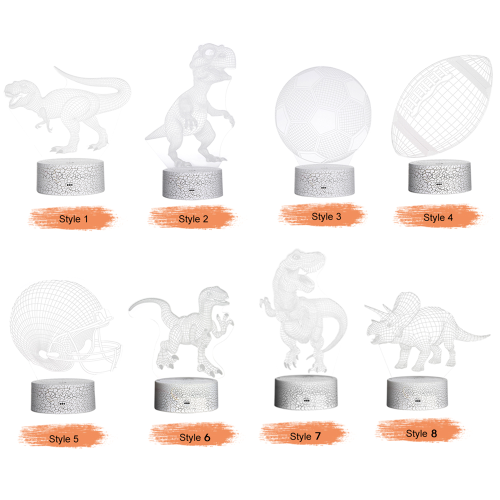 3d-dinosaurier-led-nachtlicht Mit Farbwechsel, Nachttischlampe Mit Touch- Und Fernbedienung – Ideales Geschenk Für Kinder Und Als Dekoration Für Zuhause.