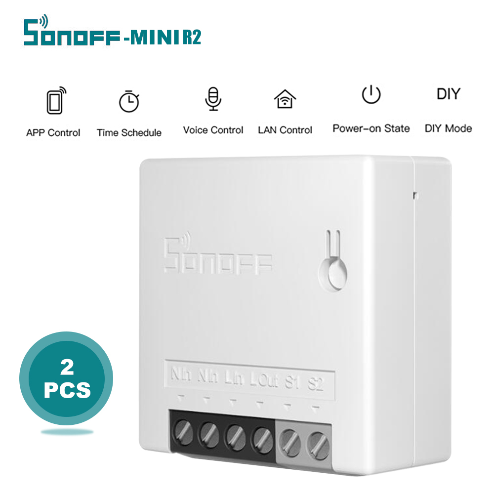 Sonoff-mini R2 – Intelligenter Zwei-wege-schalter, Mini Und Kompakt, 2 Stück