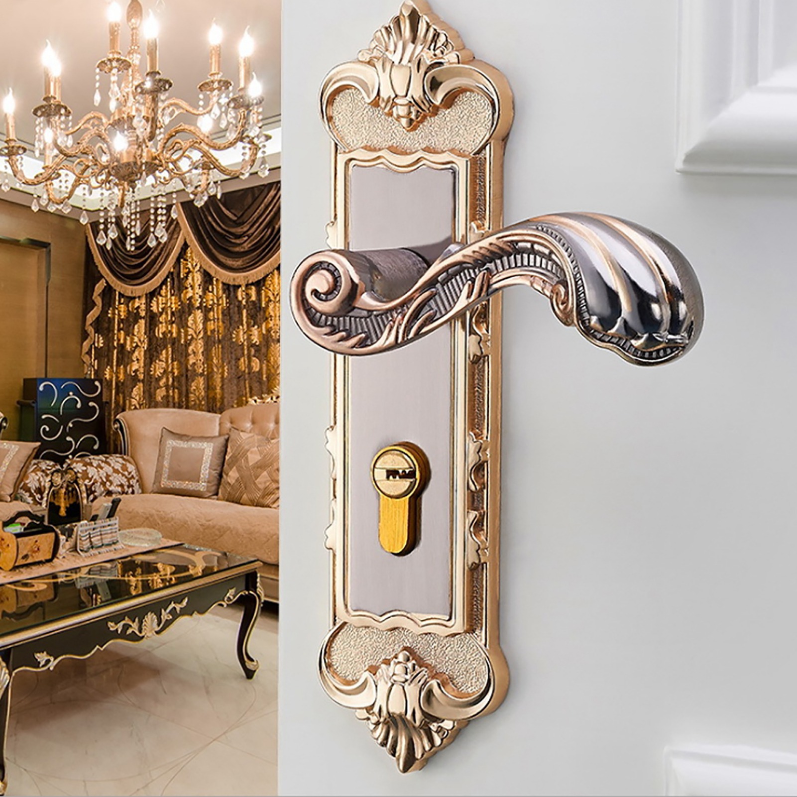 Türschloss-set Im Europäischen Retro-vintage-stil Für Den Innenbereich – Diebstahlsicherung