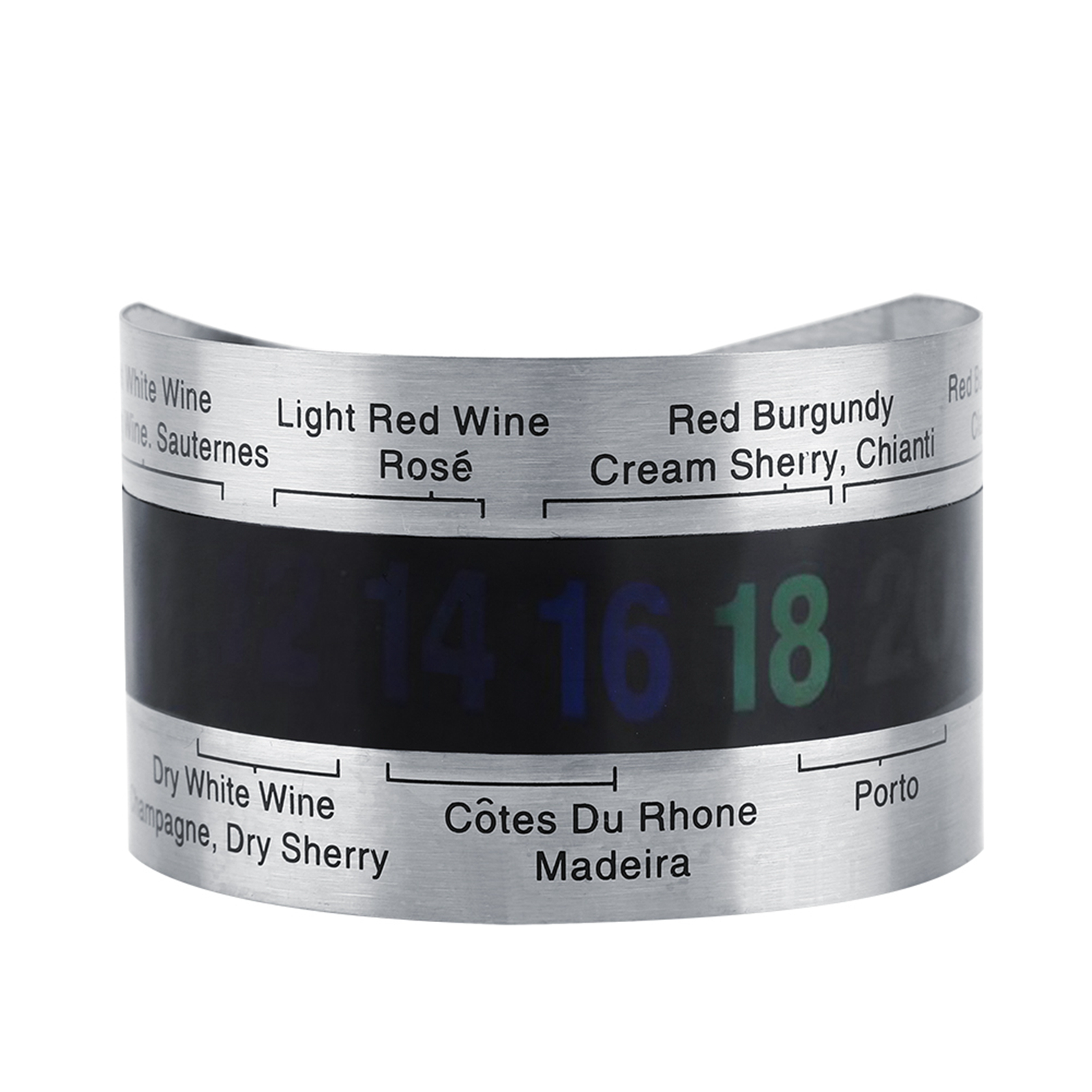 Edelstahl-weinthermometer Mit Lcd-anzeige Für Flaschen, Bier Und Rotweine, Armband Mit Temperatursensor