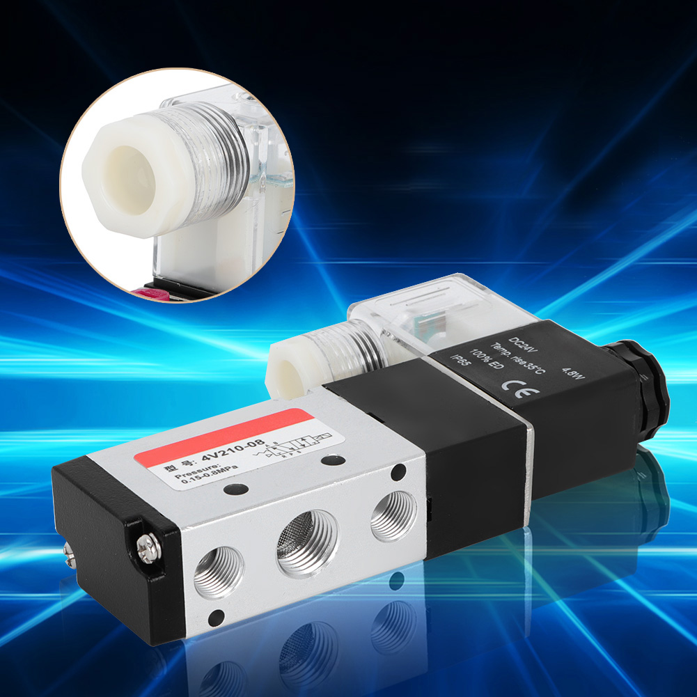 2-positionen-5-wege-magnetventil Aus Aluminiumlegierung Für Pneumatische Rohrleitungsausrüstung (24 V)