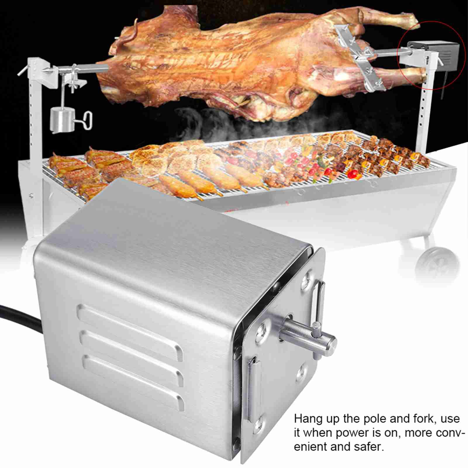 Edelstahl-grillspießmotor, Elektrischer Bräter-grillmotor