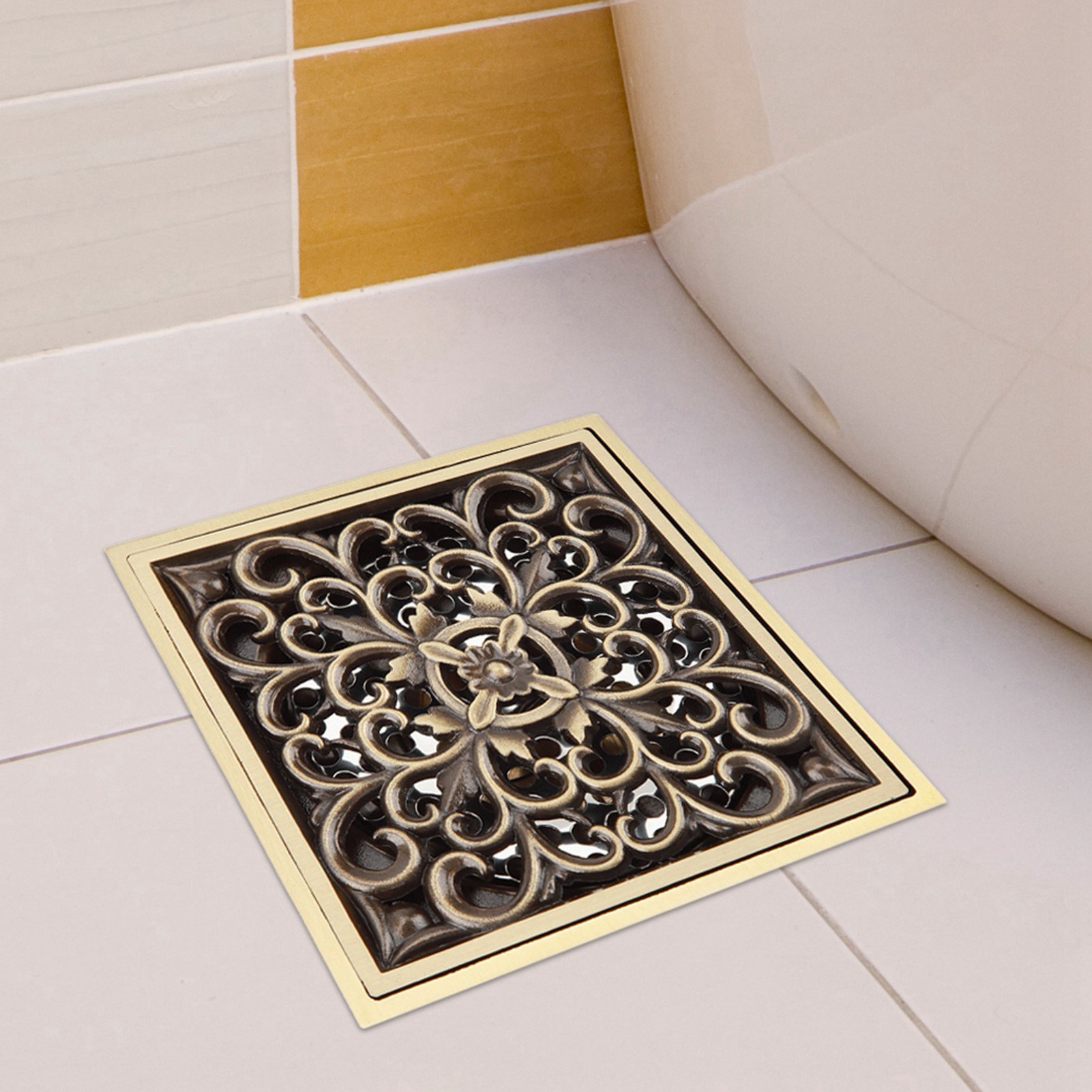 Antikmessing 10 Cm Duschbodenablauf Badezimmer Abflusssiebdeckel Rost (1)