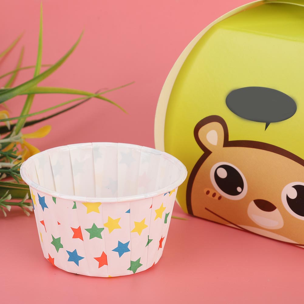 50 Stück Mini-cupcake-förmchen, Runde Papierförmchen, Kuchenbackförmchen, Muffinförmchen, Für Zuhause, Partys, Hochzeiten (stern)