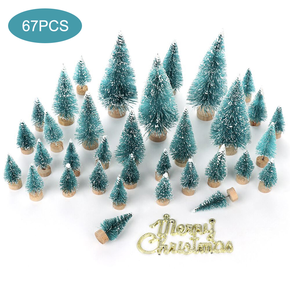 66 Künstliche Mini-weihnachtsbäume Aus Sisal In Schnee-tannenform Mit Holzsockel Für Weihnachtsdekoration, Partys, Heimdekoration, Tischdekoration, Bastelarbeiten