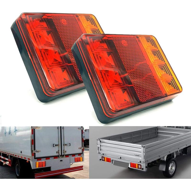 – Wasserdichte 8-led-rückleuchten (12 V Dc) – Rot Und Gelb – Für Lkw, Anhänger Und Boote – Einfache Installation