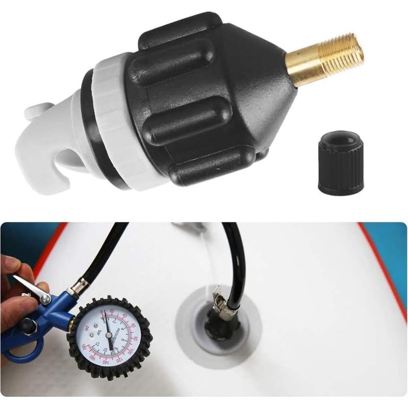 Konventioneller Luftpumpenadapter, Sup-kompressoradapter, Luftpumpenkonverter Für Kanu, Kajak, Paddleboard, Schlauchboot, Standardventiladapter, Schwarz