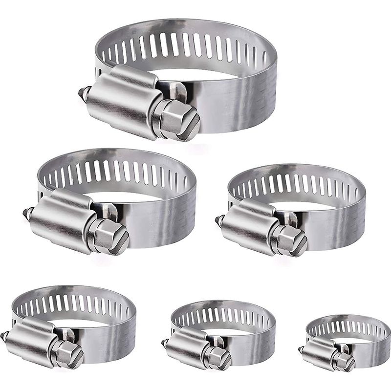 Schlauchschellen, 36 Stück Verstellbare Edelstahl-schlauchschellen Im Bereich 6–51 Mm, Sortiment In 8 Größen Für Haushaltswasserschläuche, Benzintanks, Kfz-schläuche Usw.