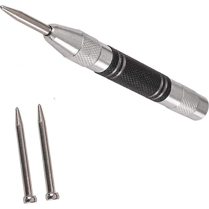 Automatischer Körner, 5 Zoll (12,7 Cm), Automatischer Körner, Anreißmarkierer, Federbelasteter Körner, Einstellbare Spannung, Mit 2 Ersatzspitzen