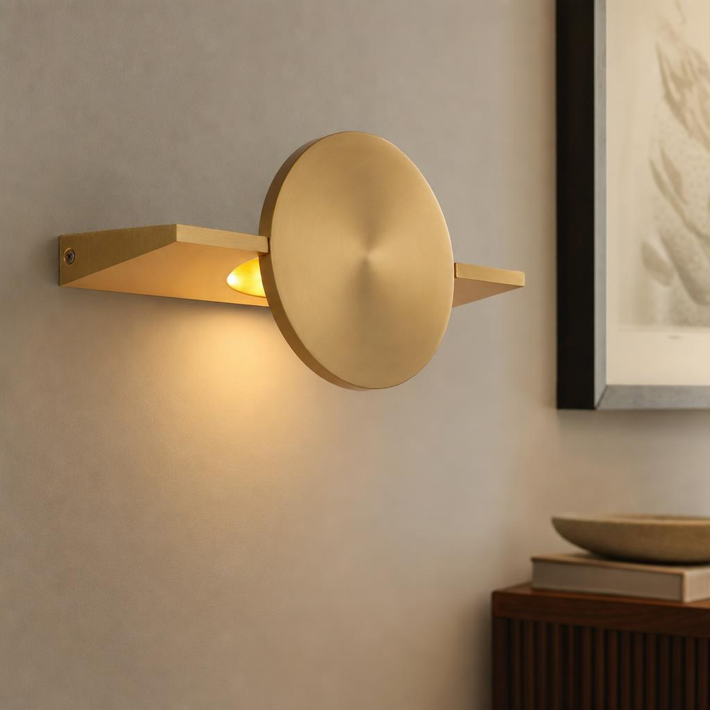 Led Wandleuchte Wandlampe Messingfarben Flurlampe Verstellbarer Spot H 28 Cm