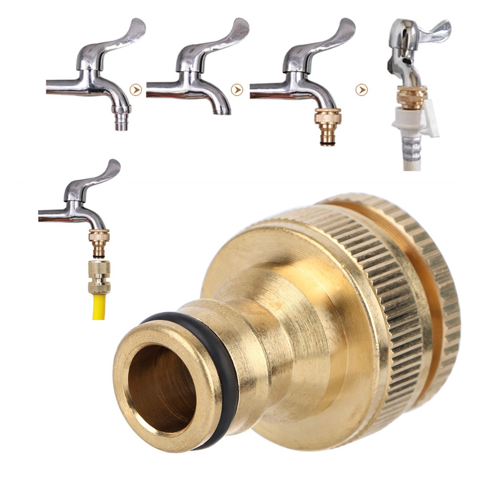 3/4"-schnellkupplungs-schlauchverbinder Aus Messing, Wasserrohradapter Für Haus Und Garten