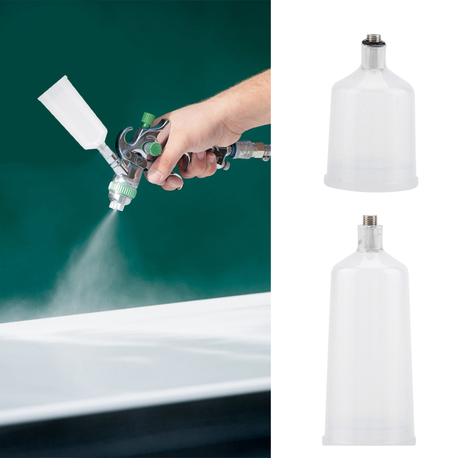 2-teiliges Set: Kunststoff-spritzpistole, Sprühbecher, Fastmover-gewindeanschluss