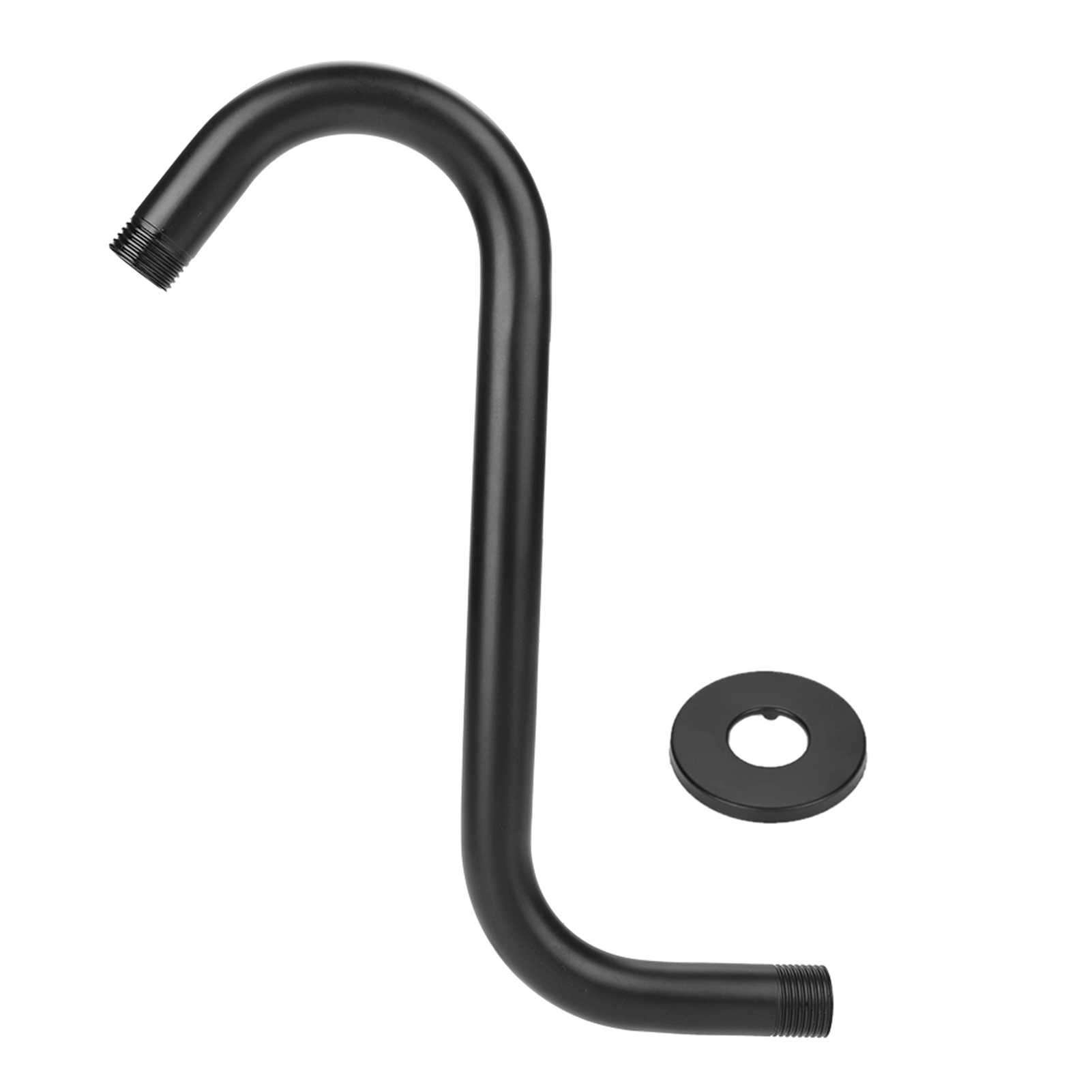Ca. 20 Cm Langer, Erhöhter Duscharm Aus Edelstahl 201, S-förmig Gebogen, G1/2"-anschluss, Badezimmerzubehör, Schwarz