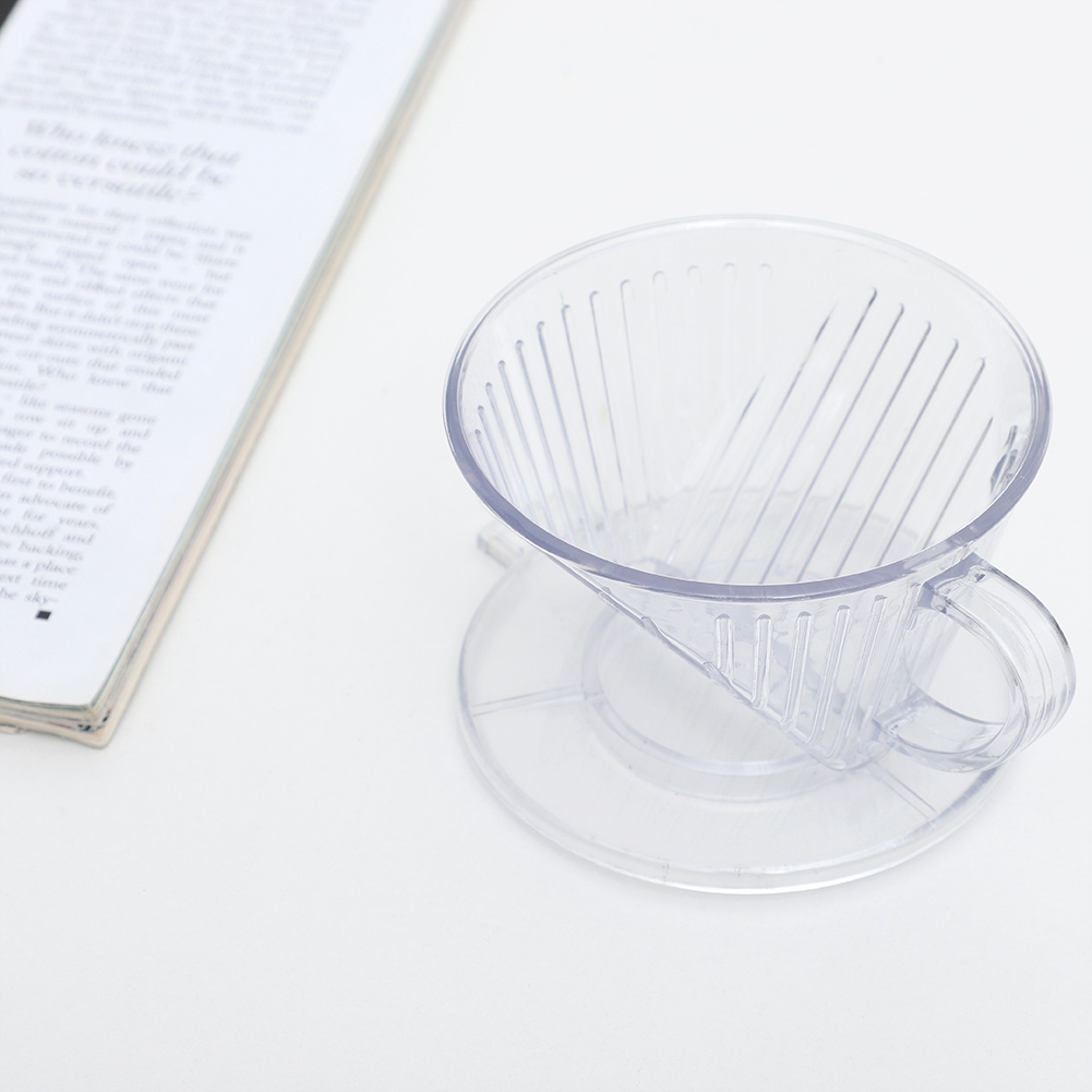 Konischer Kaffeemaschinenfilterbecher, Wiederverwendbarer Servierbecher (transparent, Größe S)