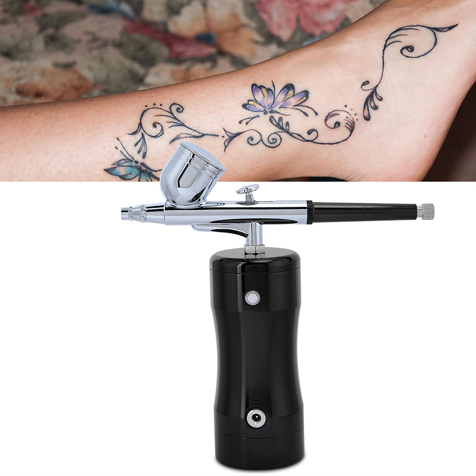G12 Pumpe 0,3 Mm Mini 7 Cm³ Airbrush-set Airbrush-reinigungswerkzeug (schwarz)