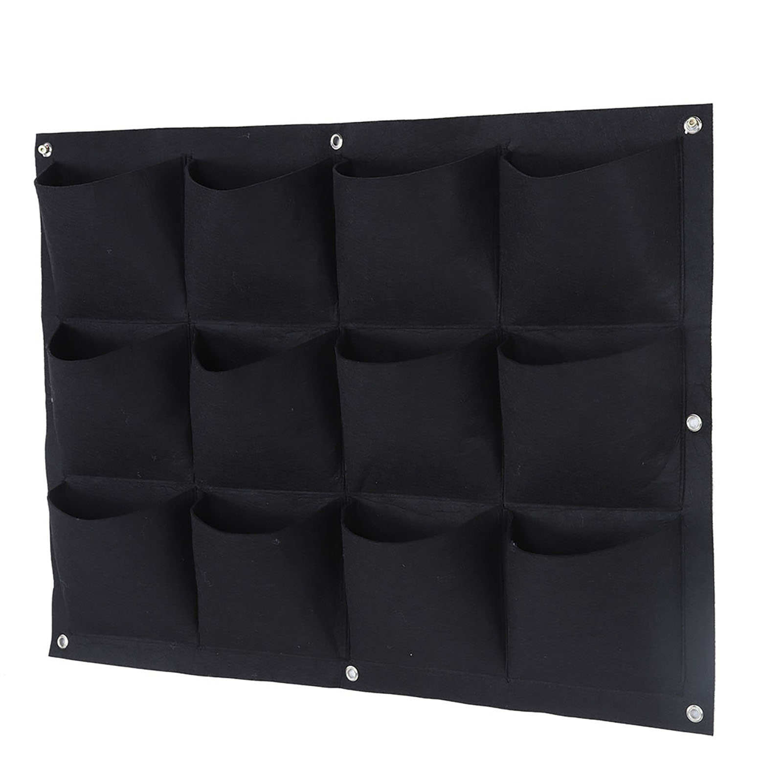 Pflanzbeutel Mit 12 Taschen, Biologisch Abbaubar, Zum Vertikalen Aufhängen, Für Wandgärten (schwarz)