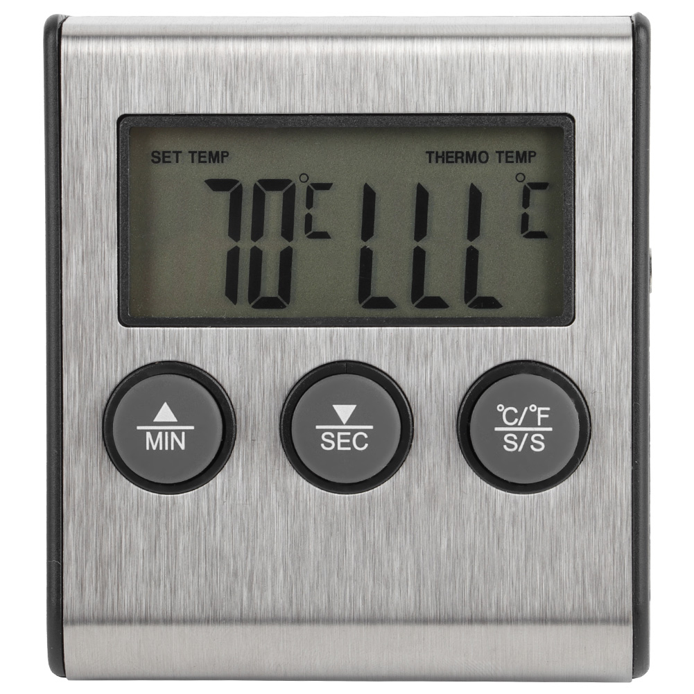 Grillthermometer, Fleischthermometer Mit Sensor Und Timer, Temperaturmessgerät