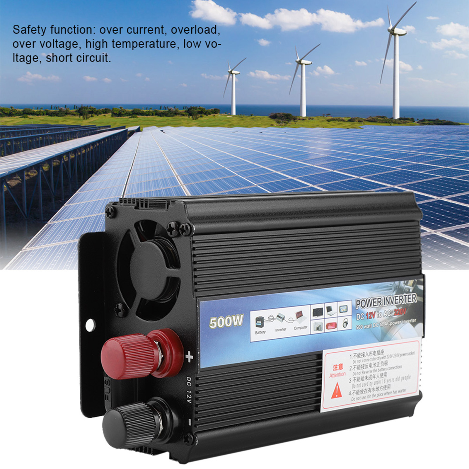 12-v-wechselrichter, 220-v-konverter, 500 W, Mit Solarpanel Für Den Hausgebrauch