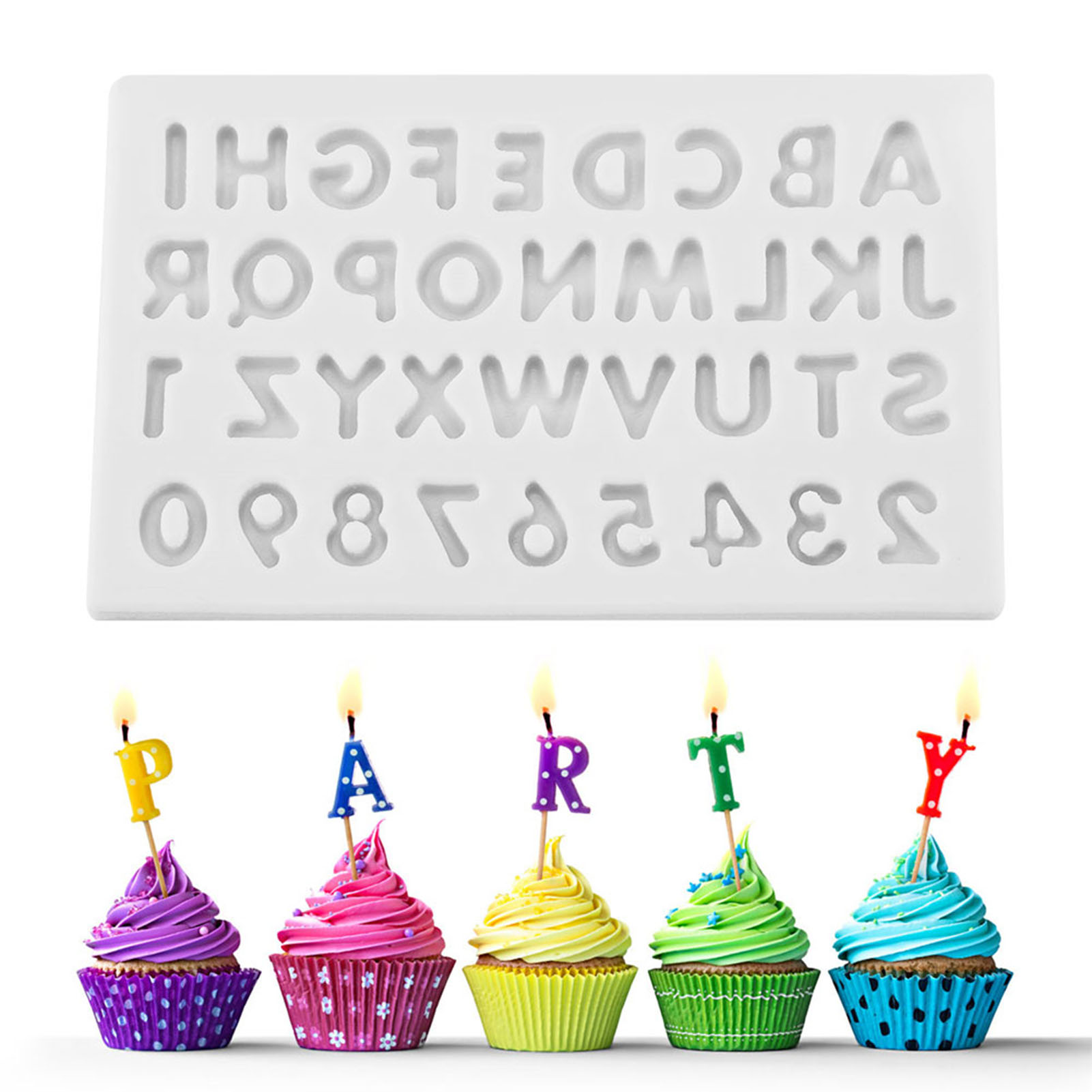 Silikon-buchstabenformen Für Kuchen, Fondant Und Schokolade Zur Dekoration (grau)
