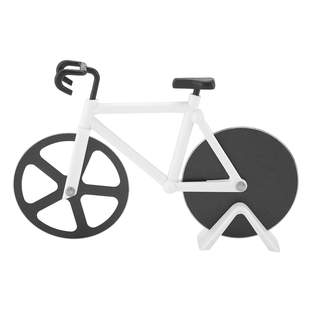 Modischer Fahrrad-pizzaschneider Mit Doppelrädern, Weiß