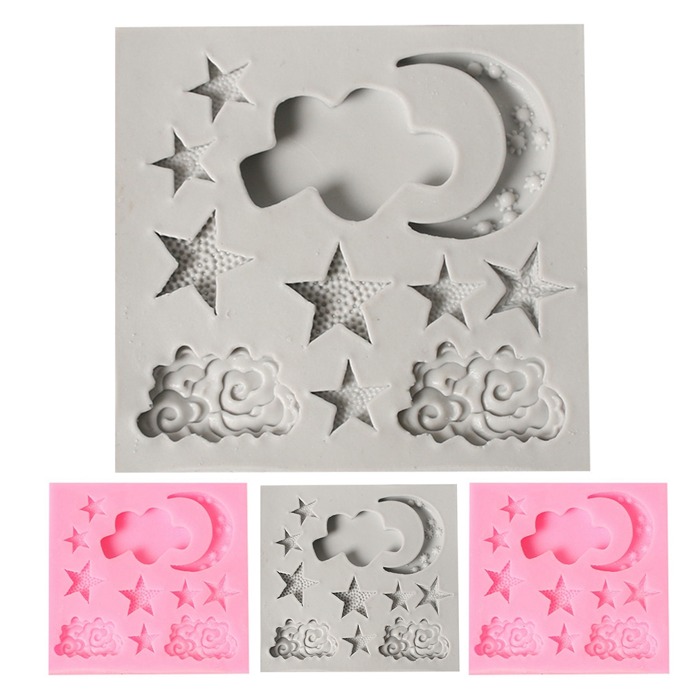 Silikon-kuchenform Mit Stern-, Mond- Und Wolkenmuster, Schokoladenbackform, Diy-formenherstellungswerkzeug