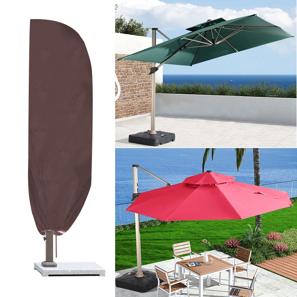 Wasserdichte Sonnenschirmhülle Für Den Außenbereich, Regenschutz Für Terrasse Und Garten (kaffee)