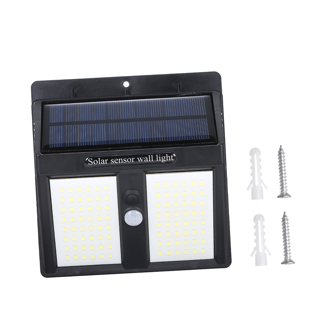 Dc 5,5 V, 20 W, 100 Leds, Dreiseitige Solarwandleuchte Mit Pir-bewegungsmelder, Infrarot-induktionsdetektor, Empfindlicher Lichtsteuerung, Ip65-wasserschutzklasse, Integrierter Leistungsstarker 2200-m