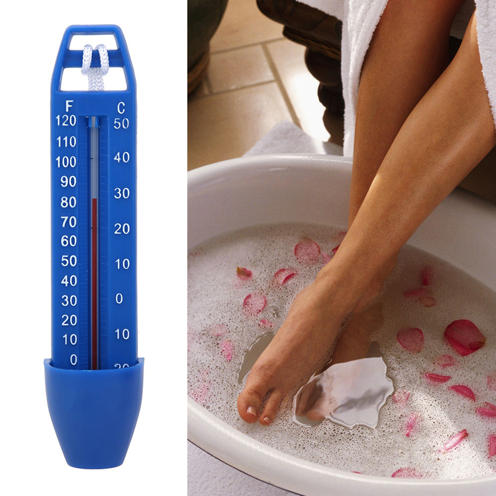Schwimmendes Poolthermometer, Wasserthermometer Mit Kabel, Für Schwimmbad, Whirlpool, Badewanne