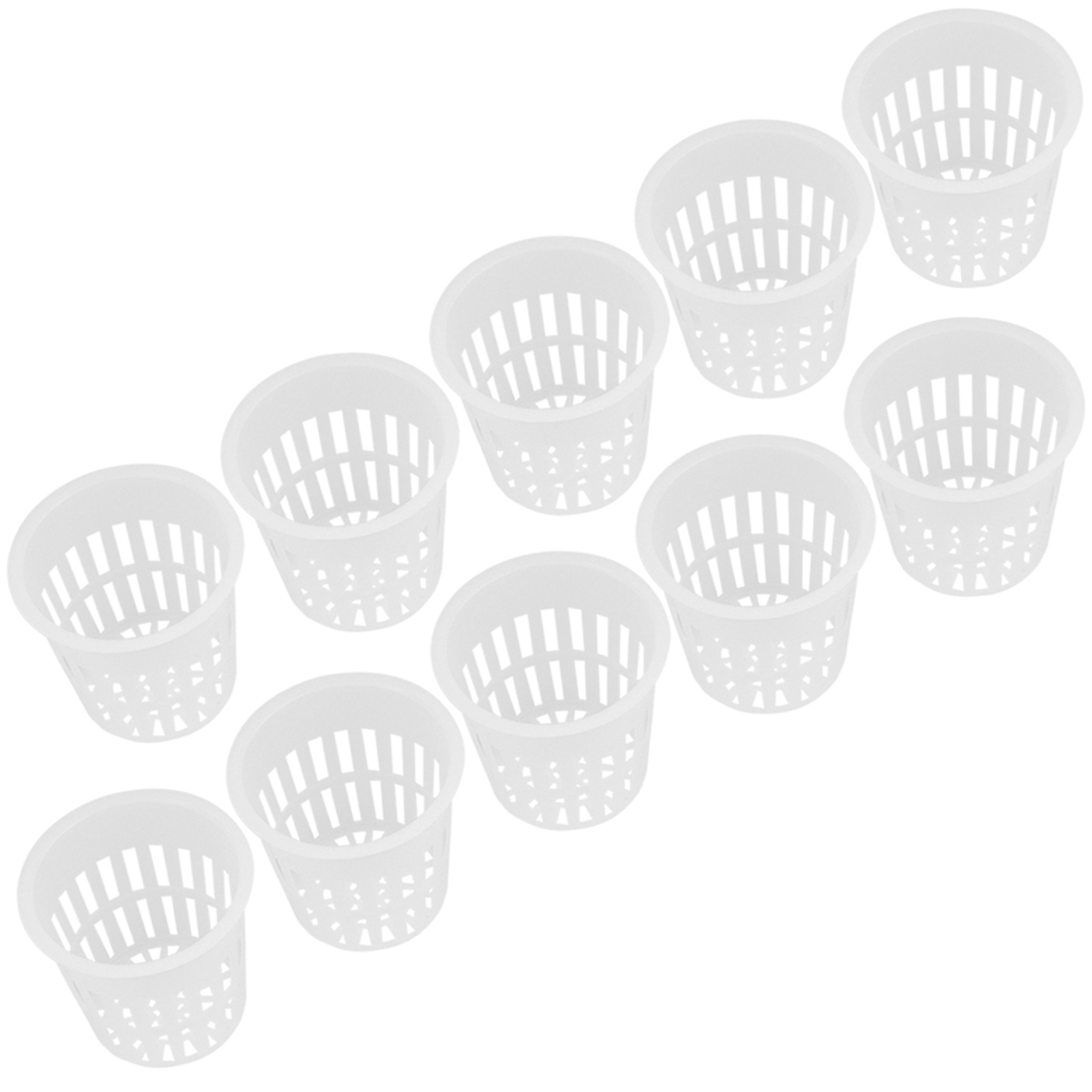 Set Mit 10 Robusten Und Sicheren Hydroponik-körben Aus Kunststoff Für Garten Und Balkon (weiß)