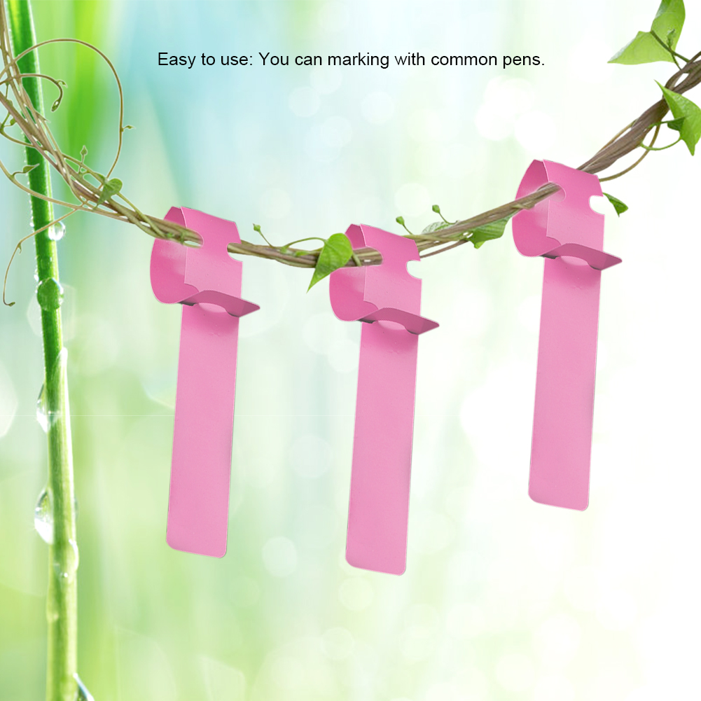 100 Stück Kunststoff-gartenstäbe, Pflanzenetiketten, Rasendekorationen, Rosa