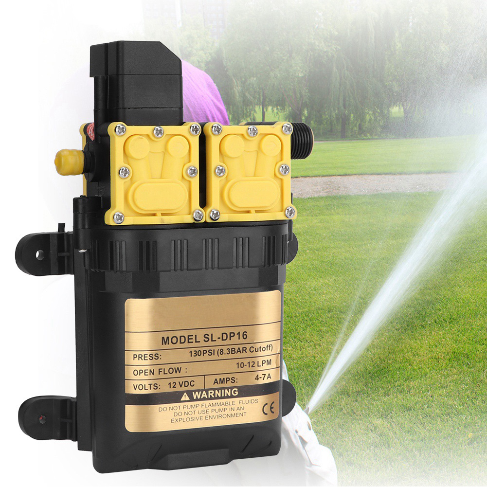 12v Hochdruck-doppelkopf-membranwasserpumpe, Elektrische Wasserstrahlpumpe