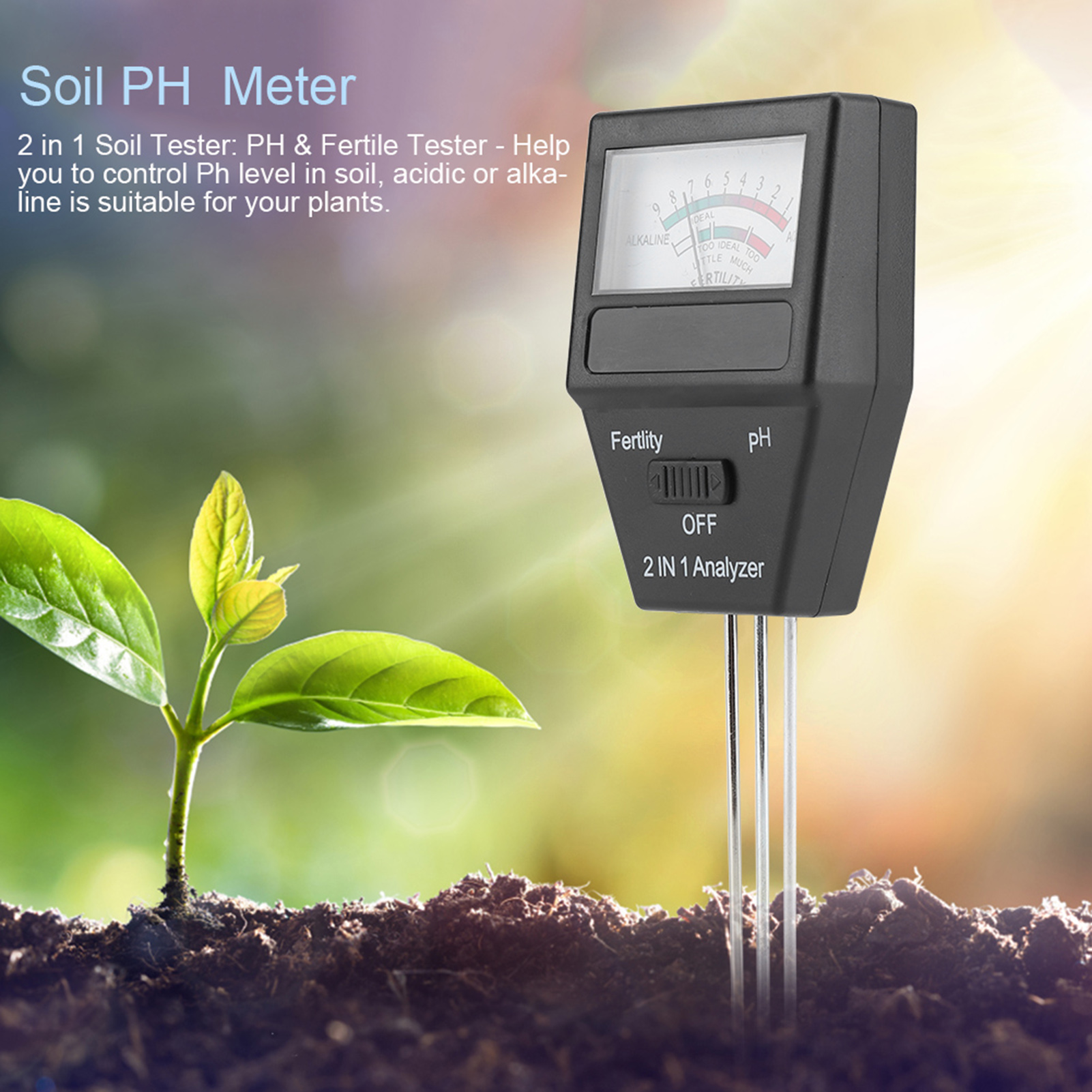 Hochpräzises 2-in-1-ph-meter Für Fruchtbare Böden – Ideal Für Gartenpflanzen Und Blumen