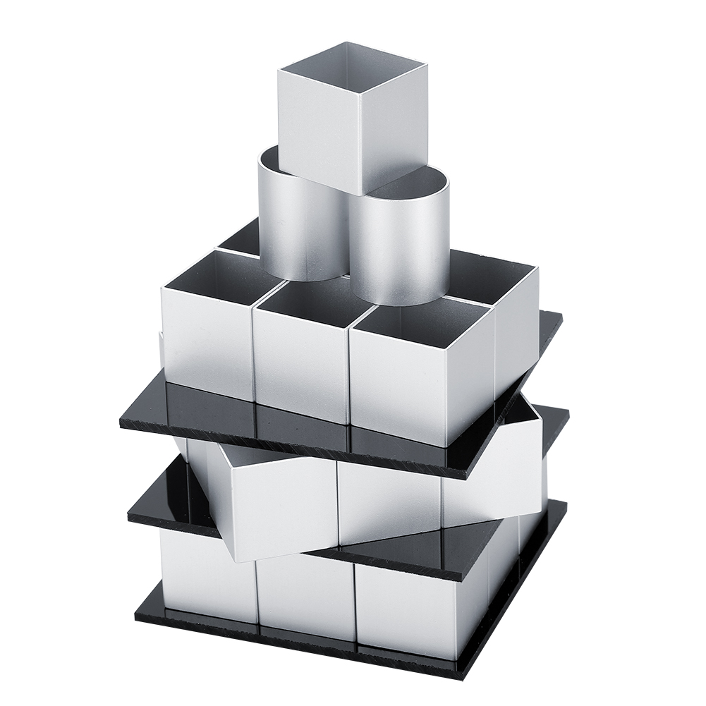 3d-metallwürfel-kuchenform, Dreistöckig, Drehbar, Für Moussetorten Und Desserts, Backform