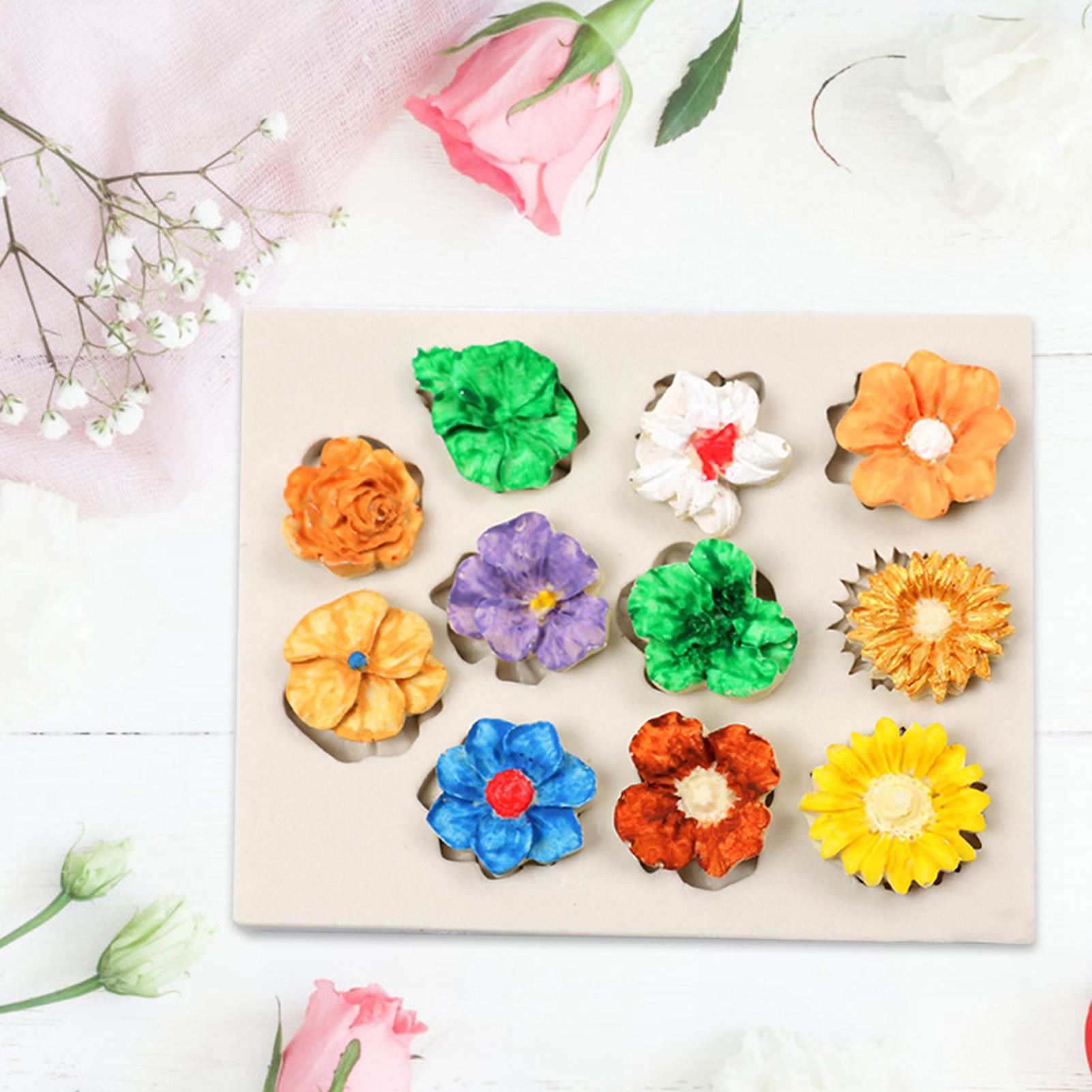 Silikon-puddingform Mit Blumenmuster, Dessertform, Kuchenform, Diy-backform, Seifenherstellungswerkzeug
