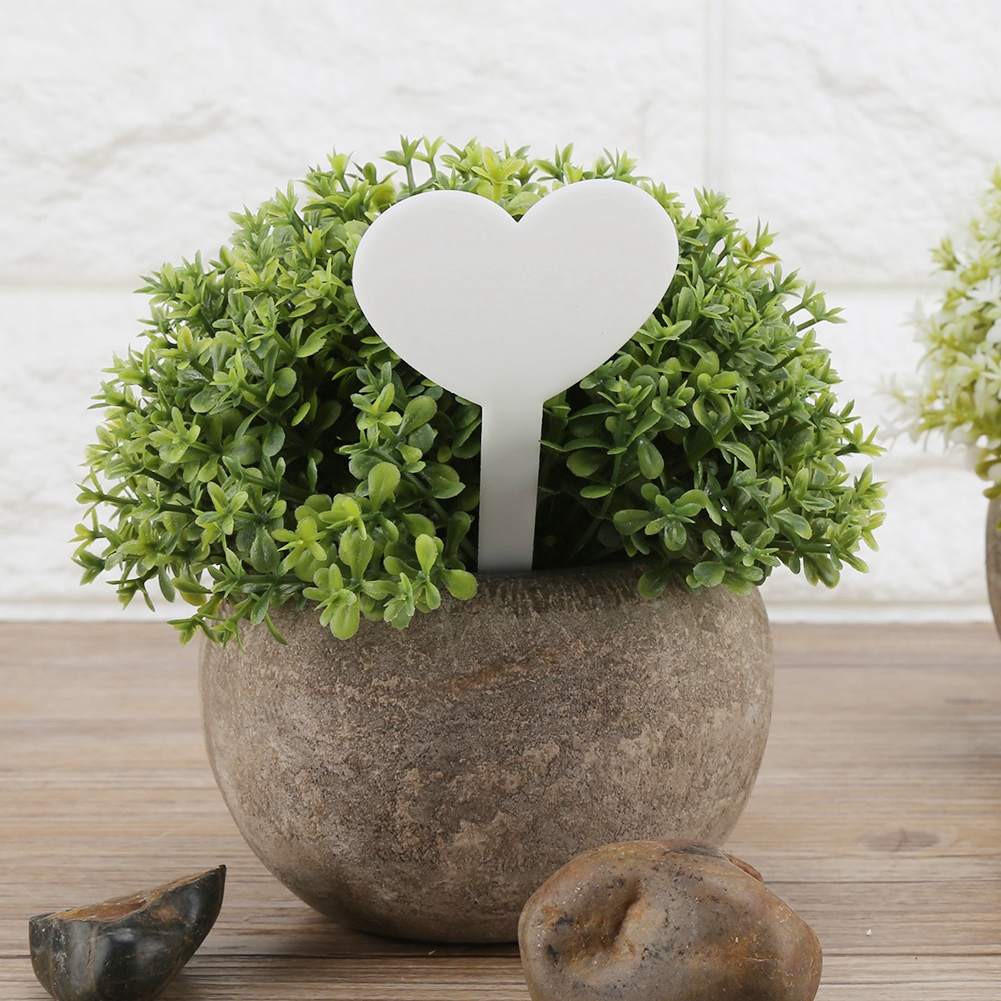 100 Farbenfrohe, Herzförmige Gartenetiketten, Pvc-pflanzenetiketten, Wasserfest Und Langlebig, Weiß