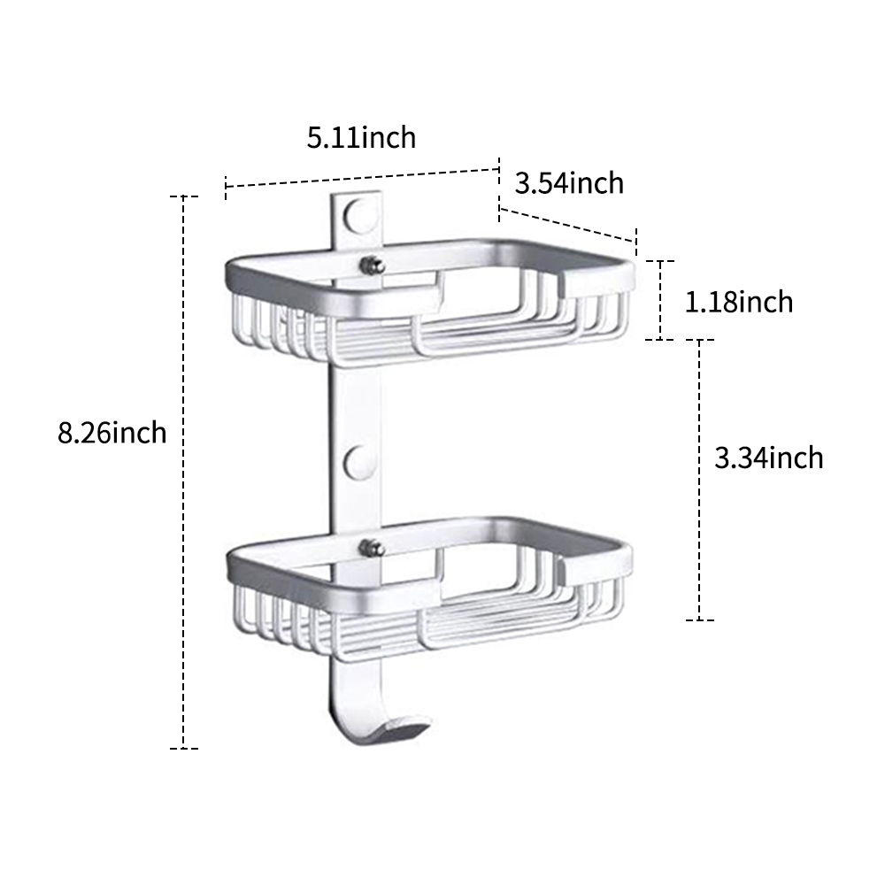 Zweistöckige, Wandmontierte Seifenschale, Seifenspender Aus Aluminium Für Die Dusche, Seifenablage, Aufhänger