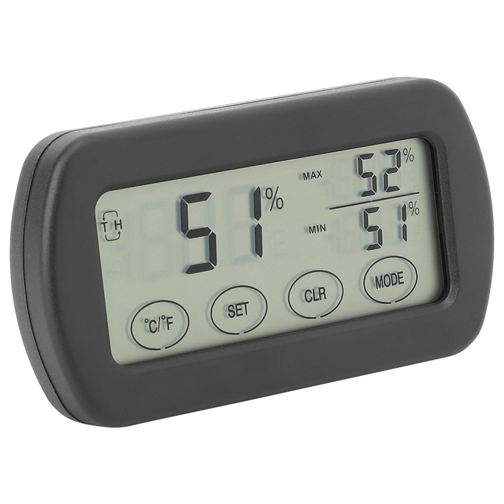 Thermomètre Hygromètre Électronique Lcd Tactile Sans Fil Indoor Mesure Température Humidité -10-70°c 10-99%rh 88x48x14mm Pile Cr2032 Non Incluse
